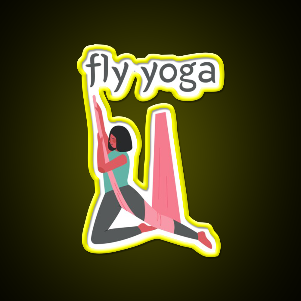 Fly Yoga Simple Yoga Led Neon Sign For Wellness Space Rgb Color