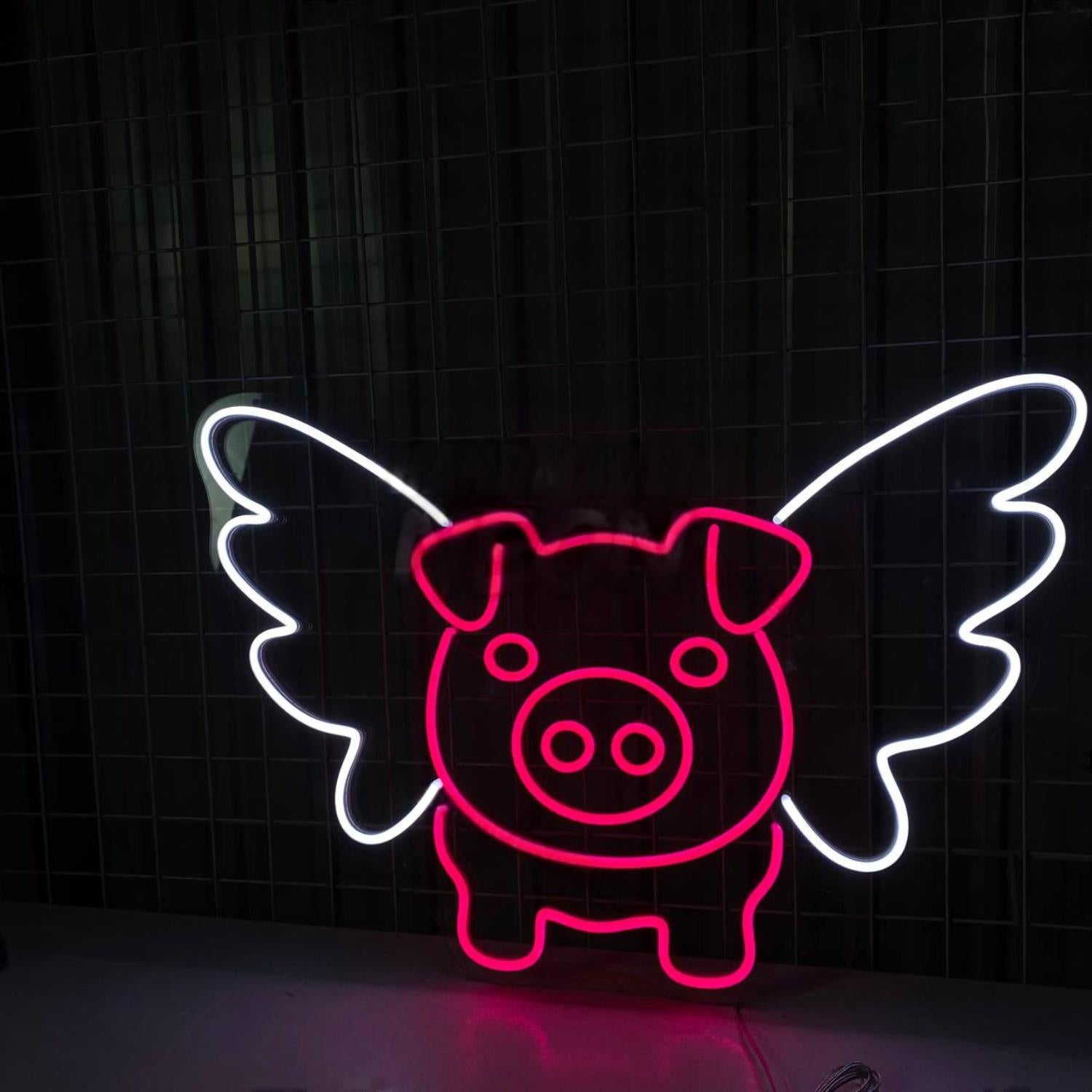 Flying Pig Led Sign Nursery Kid Room Wall Decor | Shineneon
