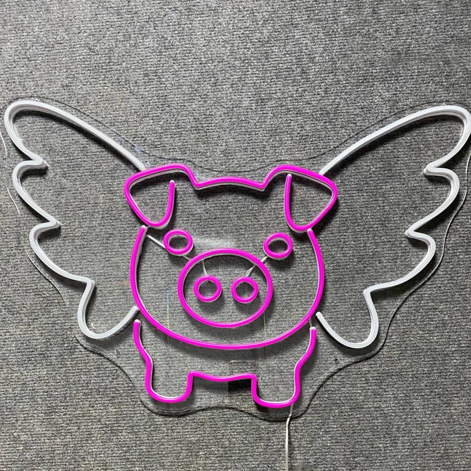 Flying Pig Led Sign Nursery Kid Room Wall Decor | Shineneon