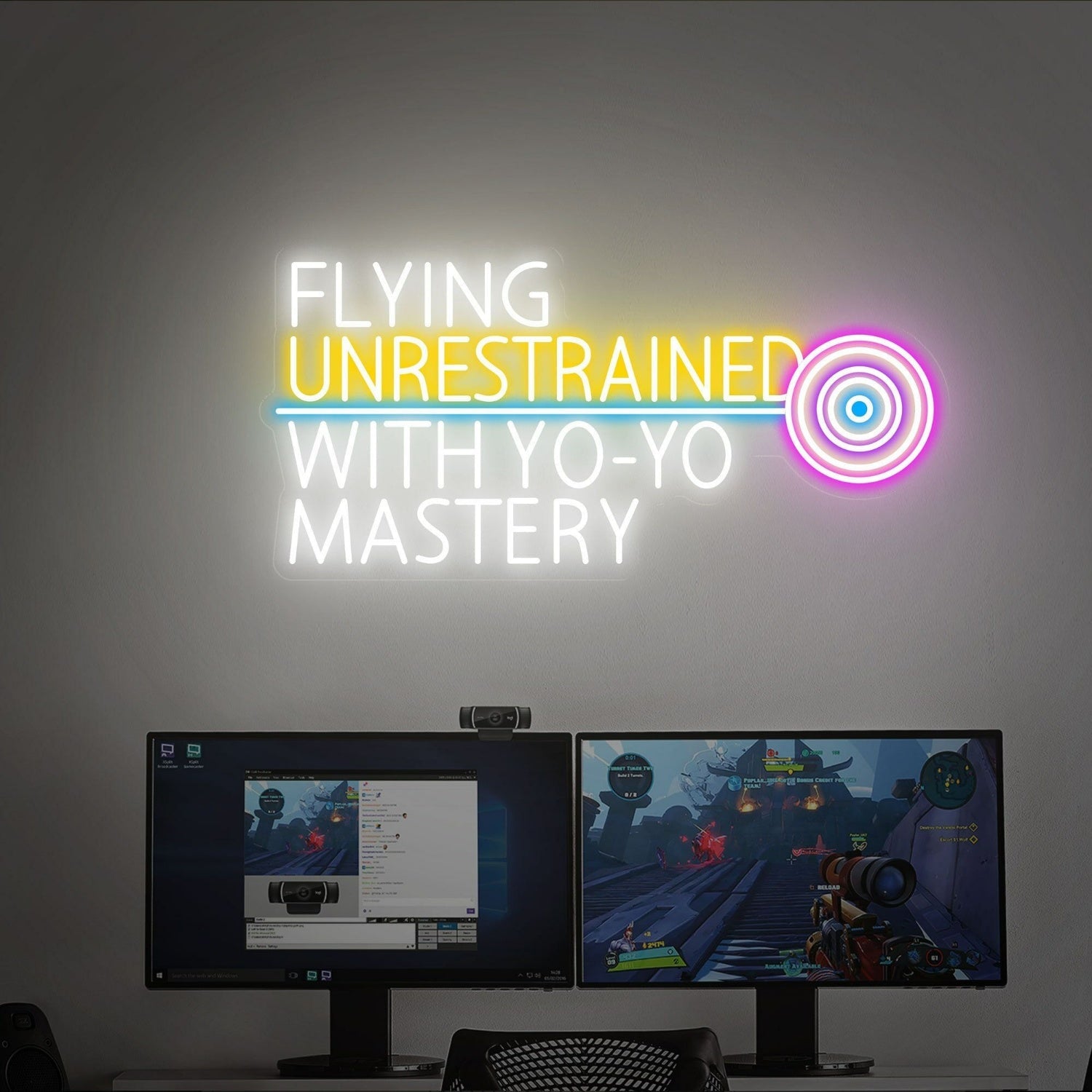 Flying Unrestrained With Yo - Yo Mastery Wall Art Led Neon Sign - Shineneon