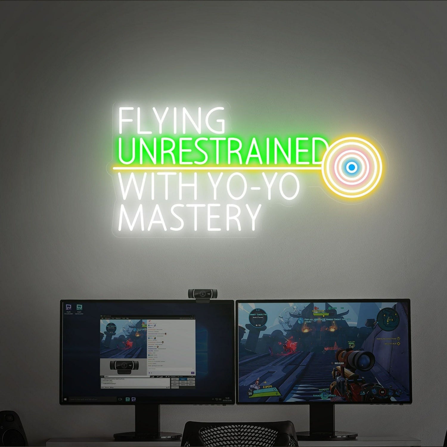 Flying Unrestrained With Yo - Yo Mastery Wall Art Led Neon Sign - Shineneon