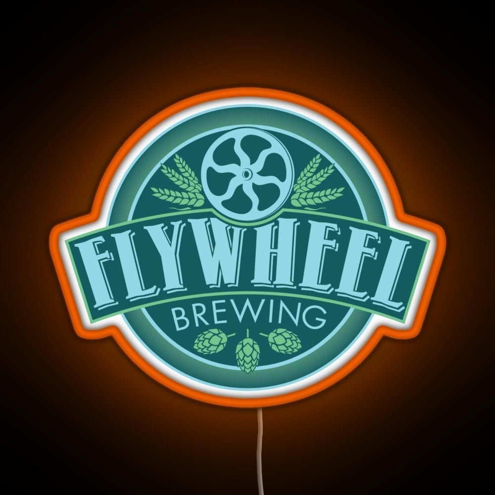 Flywheel Brewing Logo Rgb Led Neon Sign Pop Wall Art - Shineneon