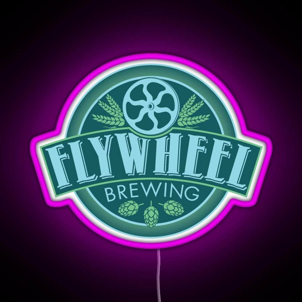 Flywheel Brewing Logo Rgb Led Neon Sign Pop Wall Art - Shineneon