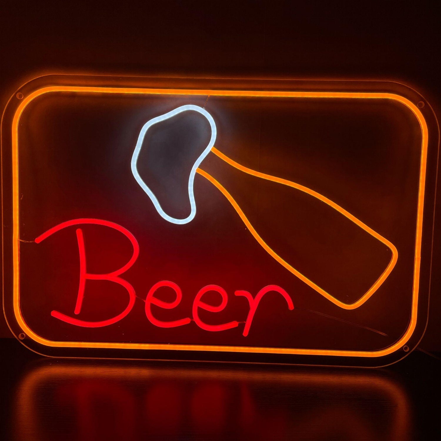 Foamy Bottled Beer Led Neon Sign Retro Beer And Foam Design For Bar Pub Decor | Shineneon