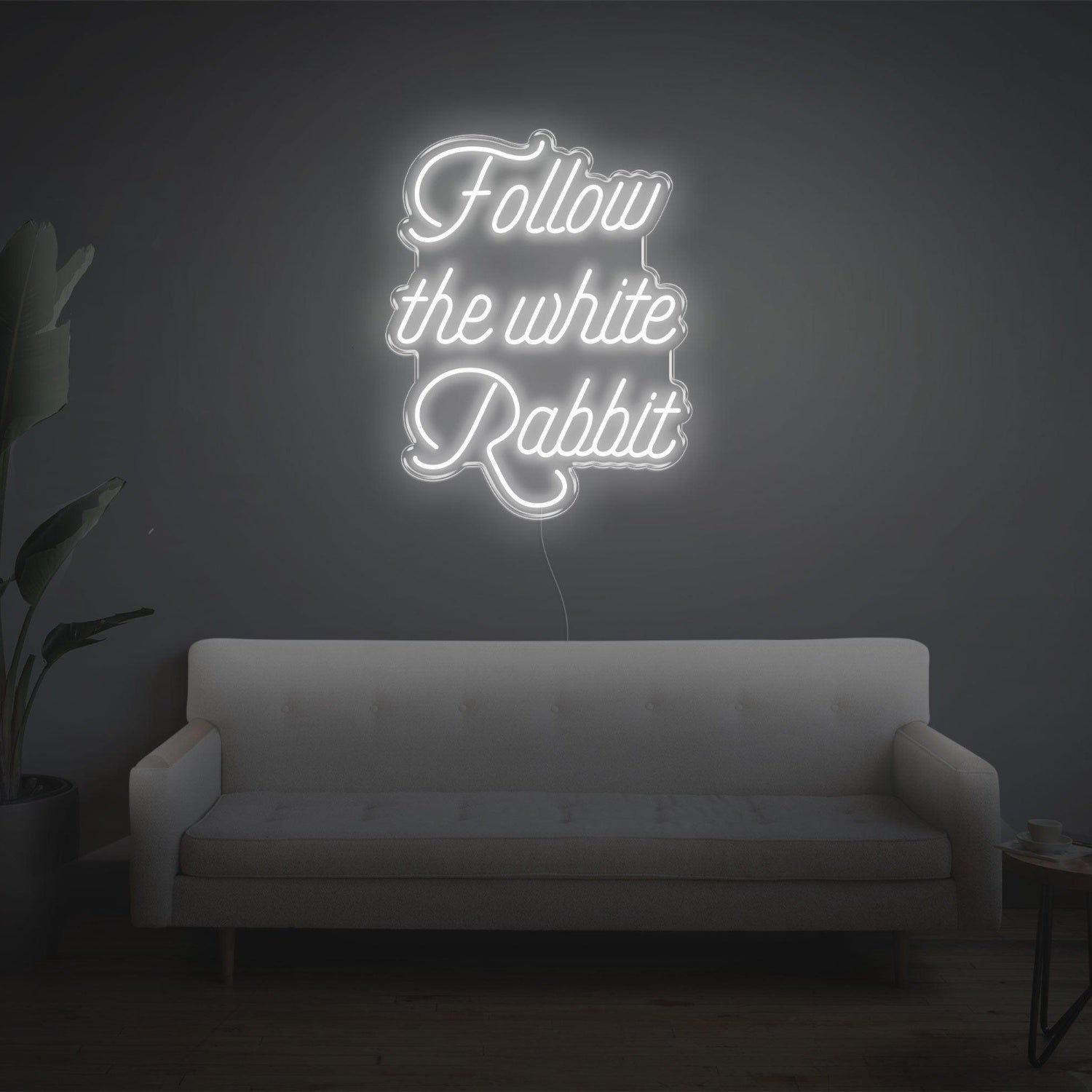 Follow The White Rabbit Led Neon Sign | Shineneon