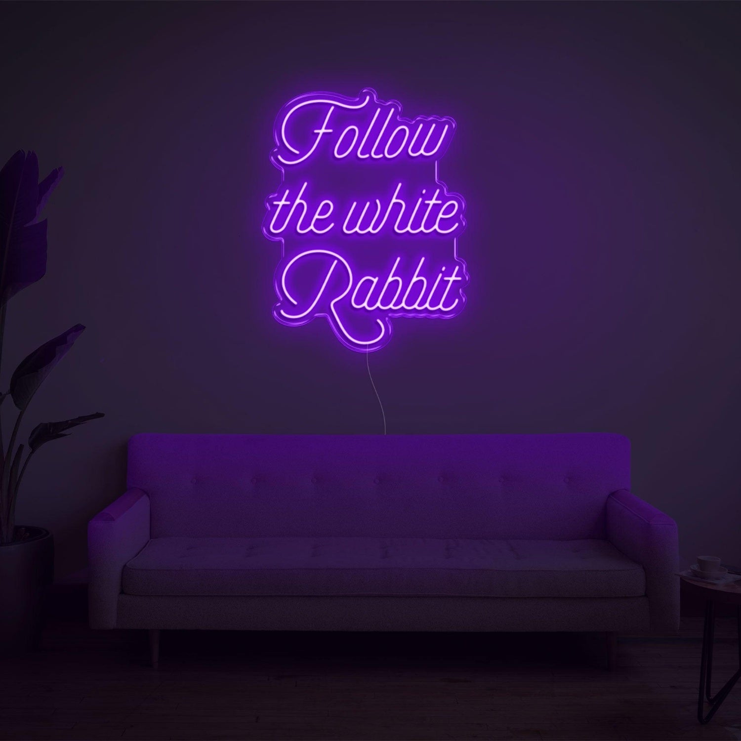 Follow The White Rabbit Led Neon Sign | Shineneon