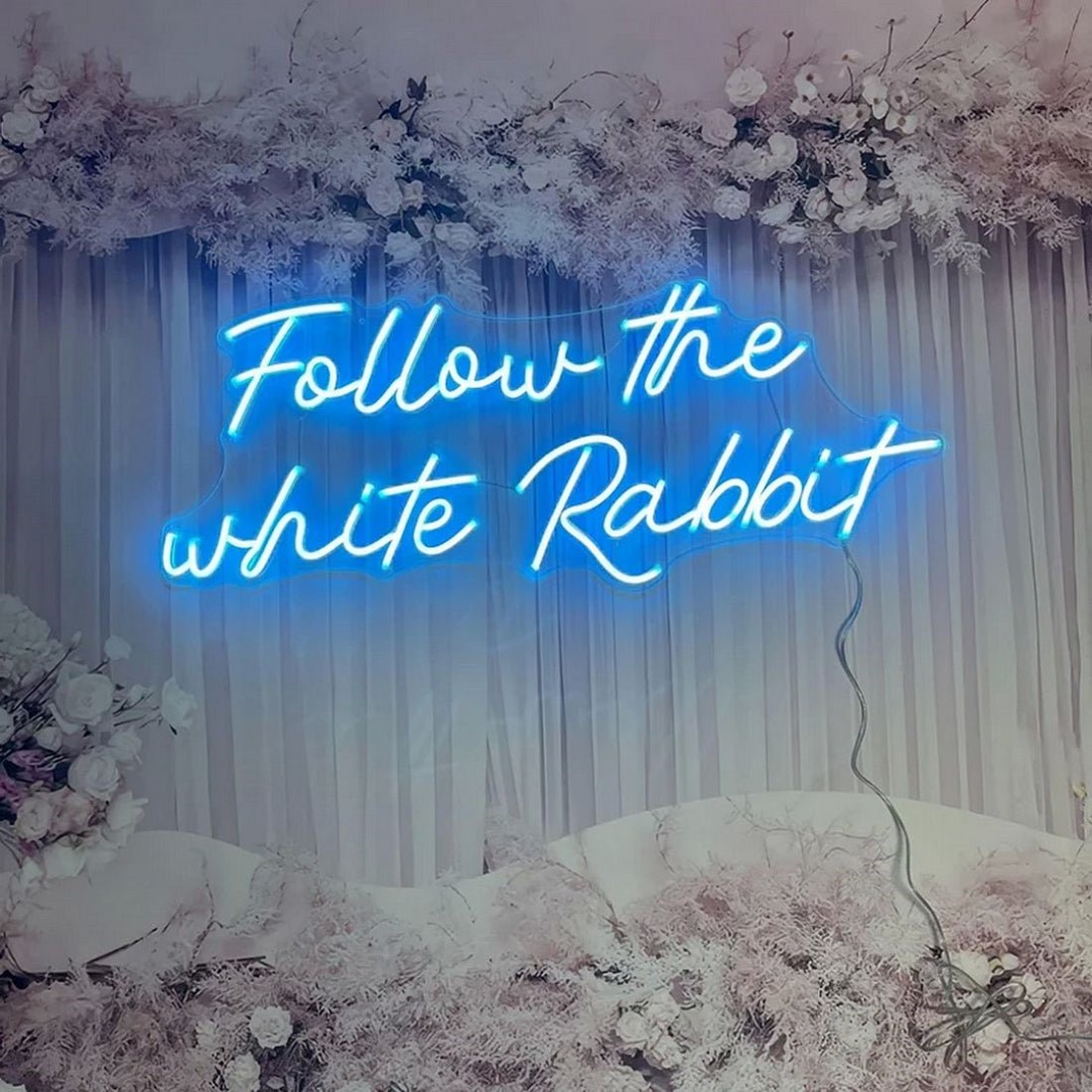 Follow The White Rabbit Led Sign Business Neon Signs - Shineneon