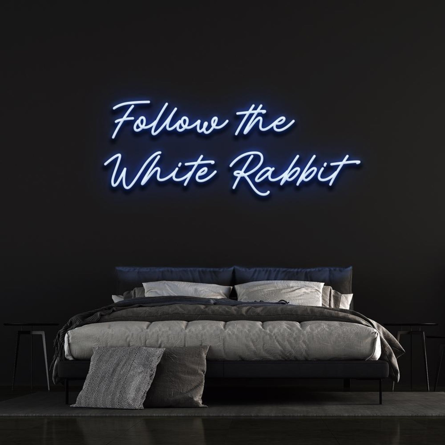Follow The White Rabbit Warm Amber Led Neon Sign For Bedroom Decor | Shineneon