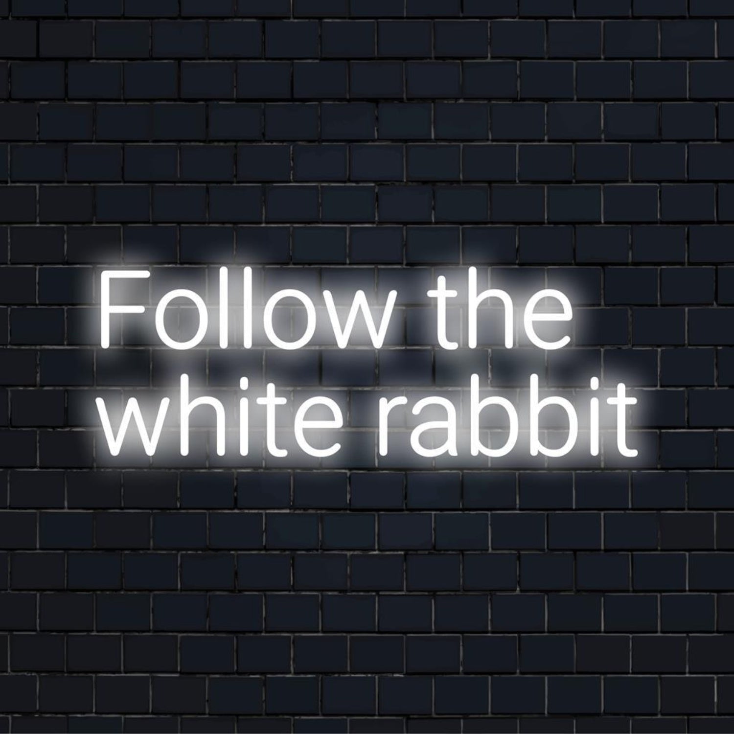 Follow The White Rabbit White Led Neon Sign Modern Bar Cafe Indoor Decor | Shineneon