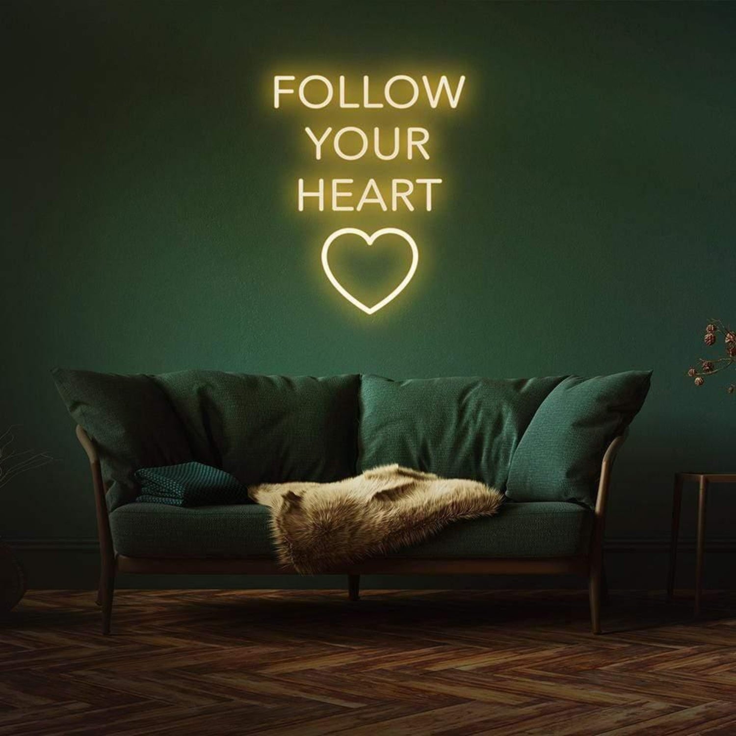 Follow Your Heart Light Blue Led Neon Sign With Heart For Home Decor | Shineneon