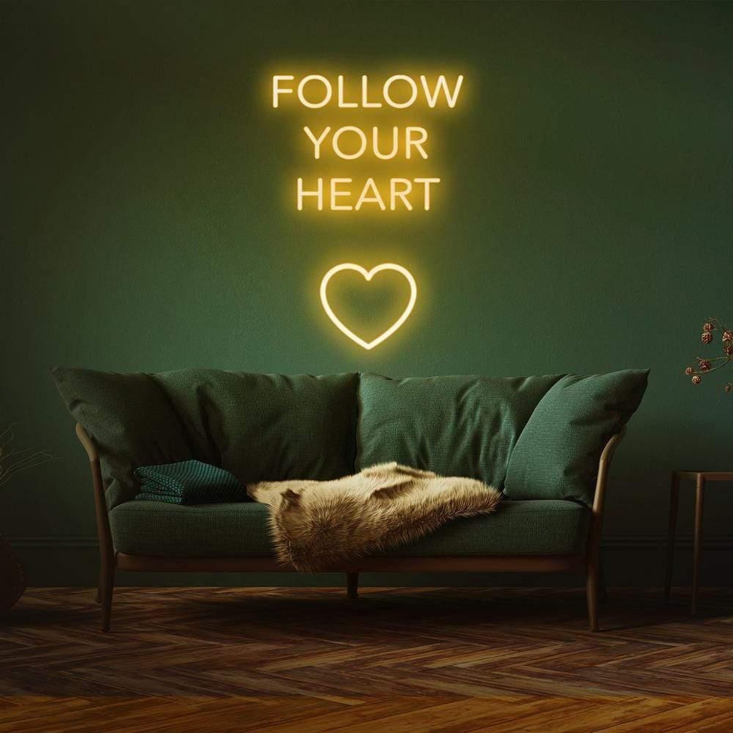 Follow Your Heart Light Blue Led Neon Sign With Heart For Home Decor | Shineneon