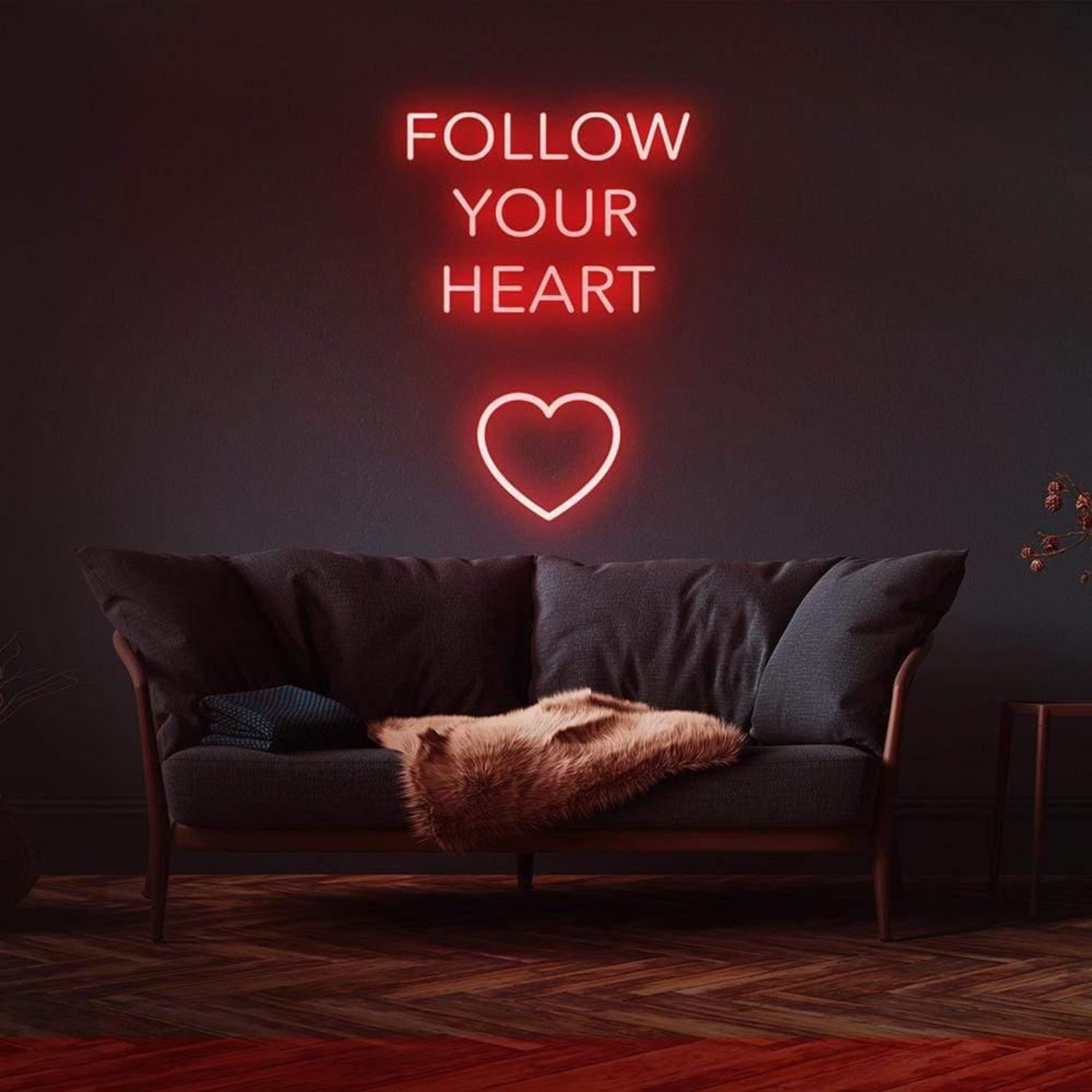 Follow Your Heart Light Blue Led Neon Sign With Heart For Home Decor | Shineneon