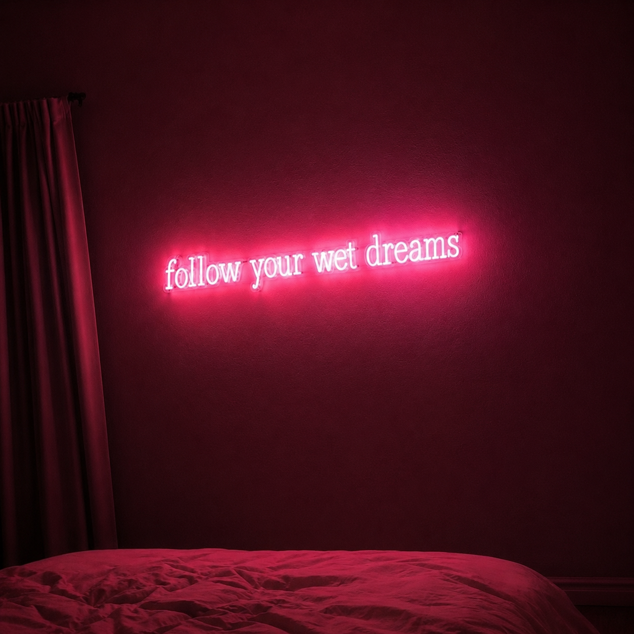 Follow Your Wet Dreams Wall Decor LED Neon Sign - 01 Original Product Image