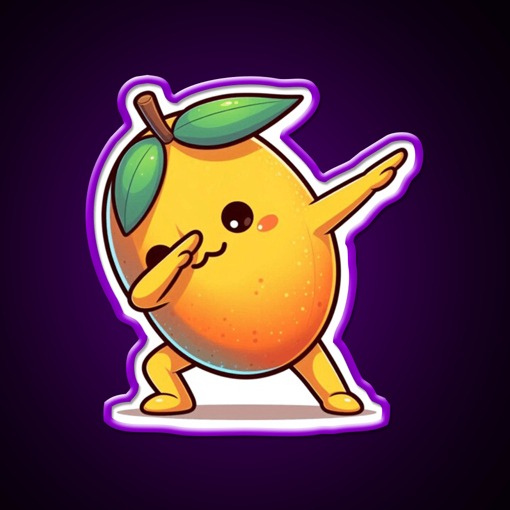 Food Chibi Series Cute Mango Chan 003 Snack Food Led Neon Sign Rgb Color - Shineneon