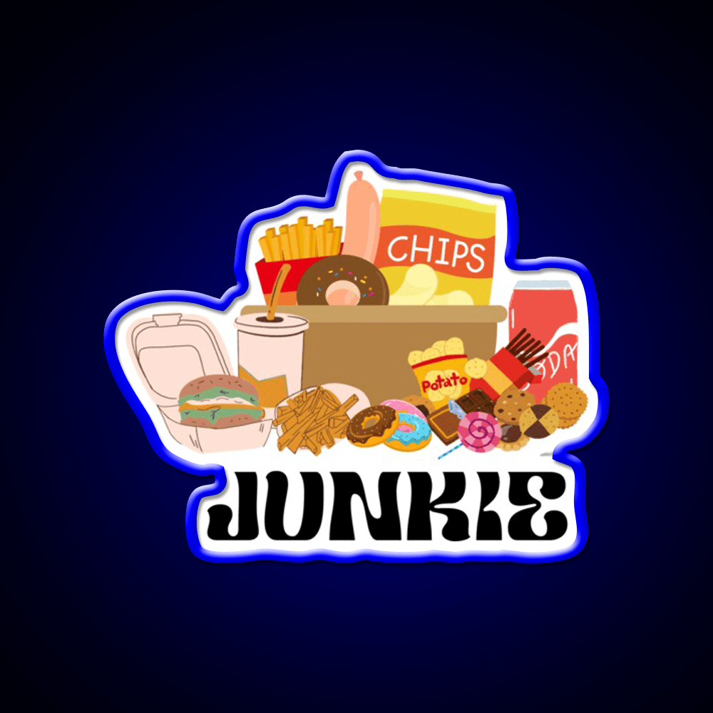 Food Junkie Fast Food Led Neon Sign For Burger Place Rgb Color - Shineneon