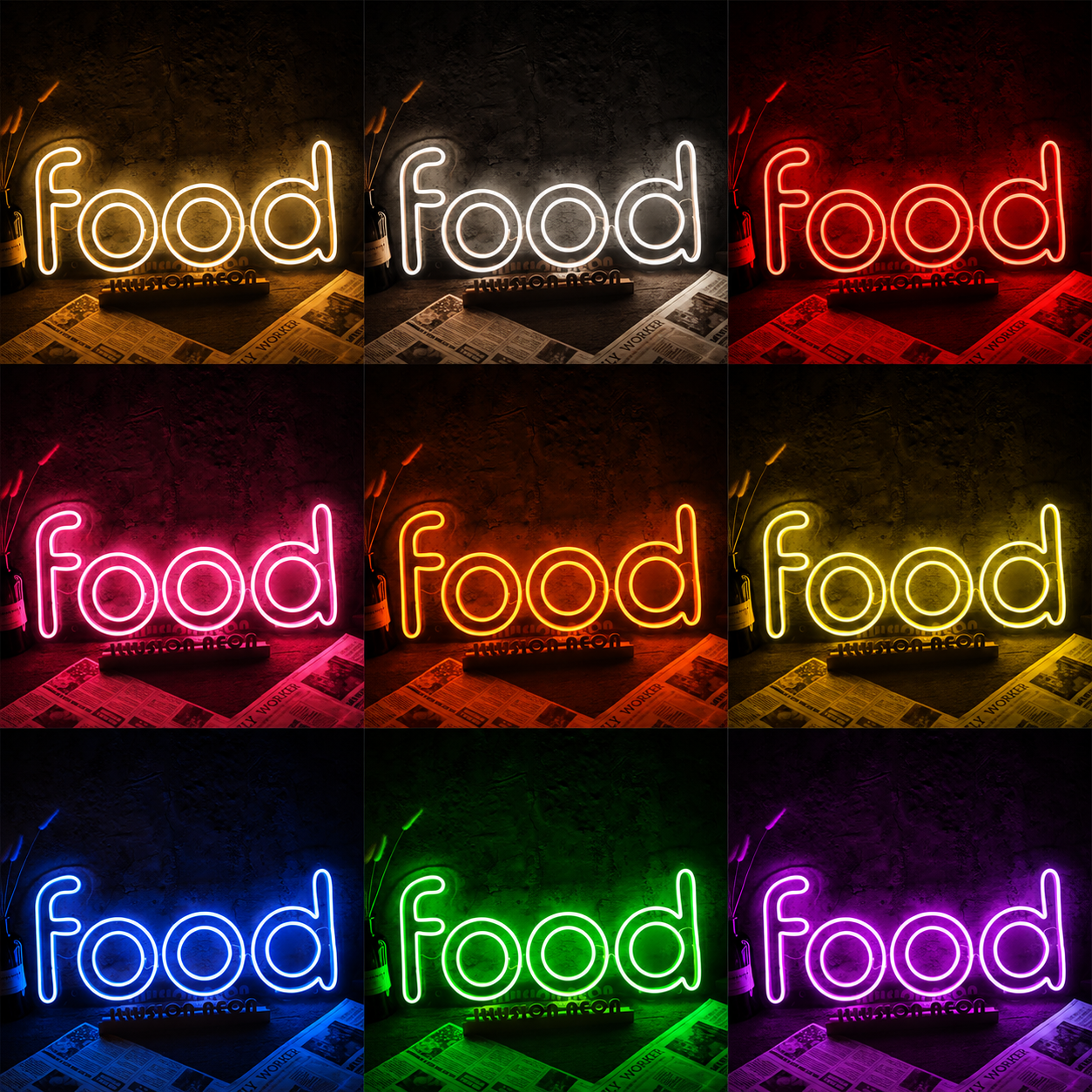 Food LED Neon Sign - 05 Color Grid
