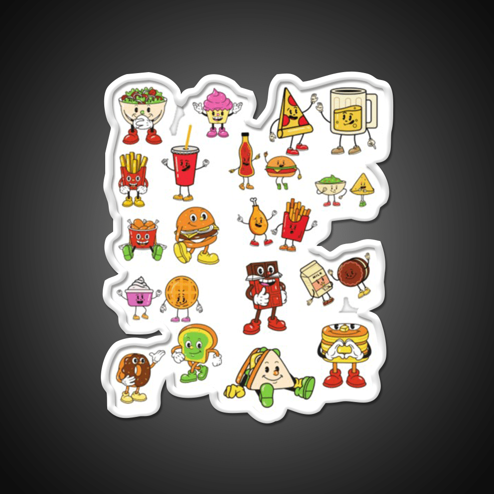 Food Patterne Amazing Fast Food Led Neon Sign For Burger Place Rgb Color - Shineneon