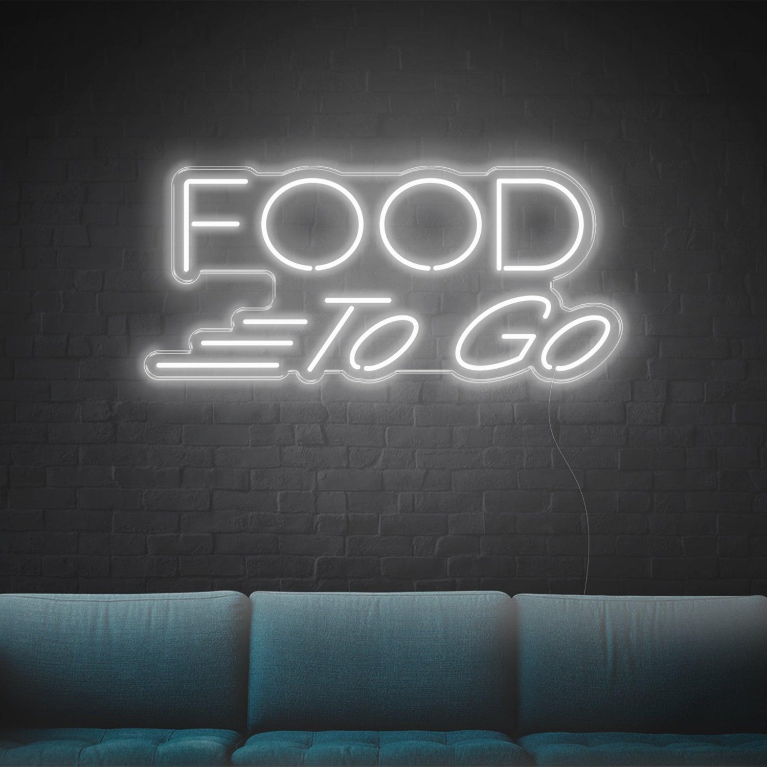Food To Go Teal Led Neon Sign For Indoor Restaurant Decor | Shineneon