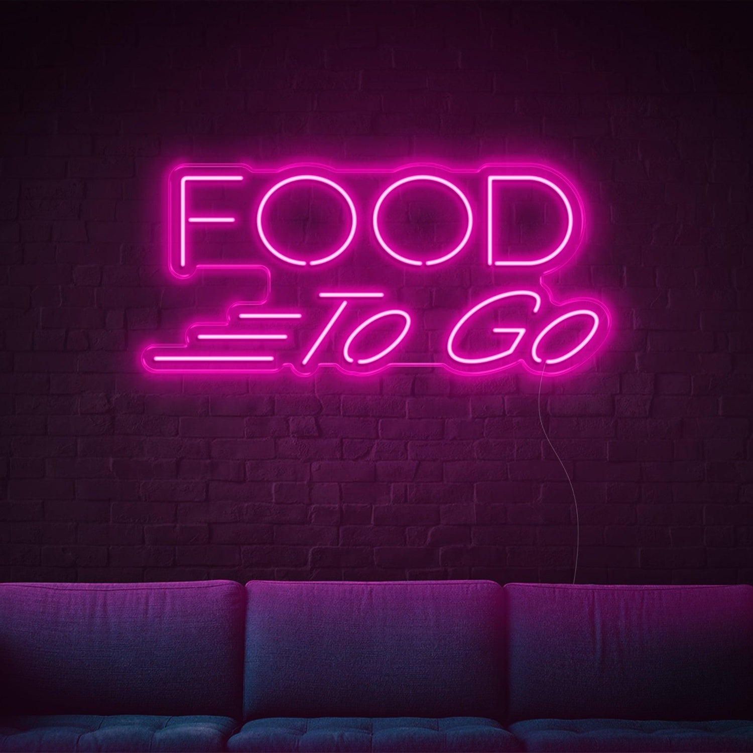 Food To Go Teal Led Neon Sign For Indoor Restaurant Decor | Shineneon