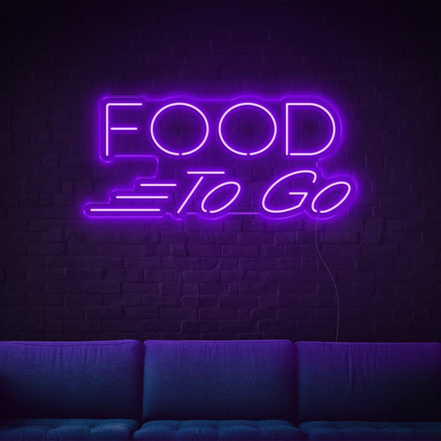 Food To Go Teal Led Neon Sign For Indoor Restaurant Decor | Shineneon