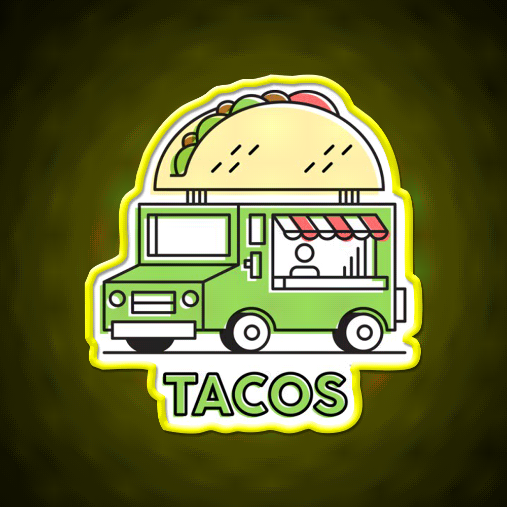 Food Trucks Taco Led Neon Sign Mexican Food Sign Rgb Color - Custom LED neon sign front view