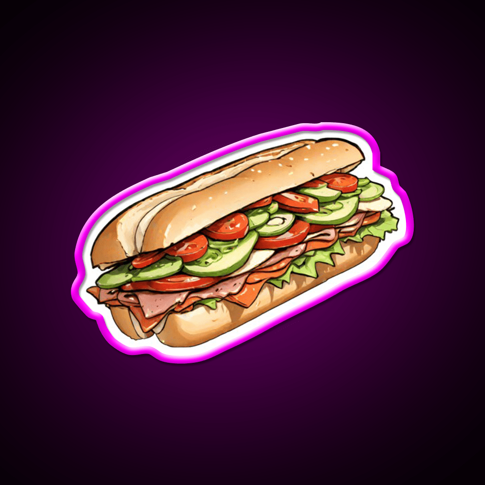 Foot Long Sandwich Fast Food Led Neon Sign For Burger Place Rgb Color - Shineneon