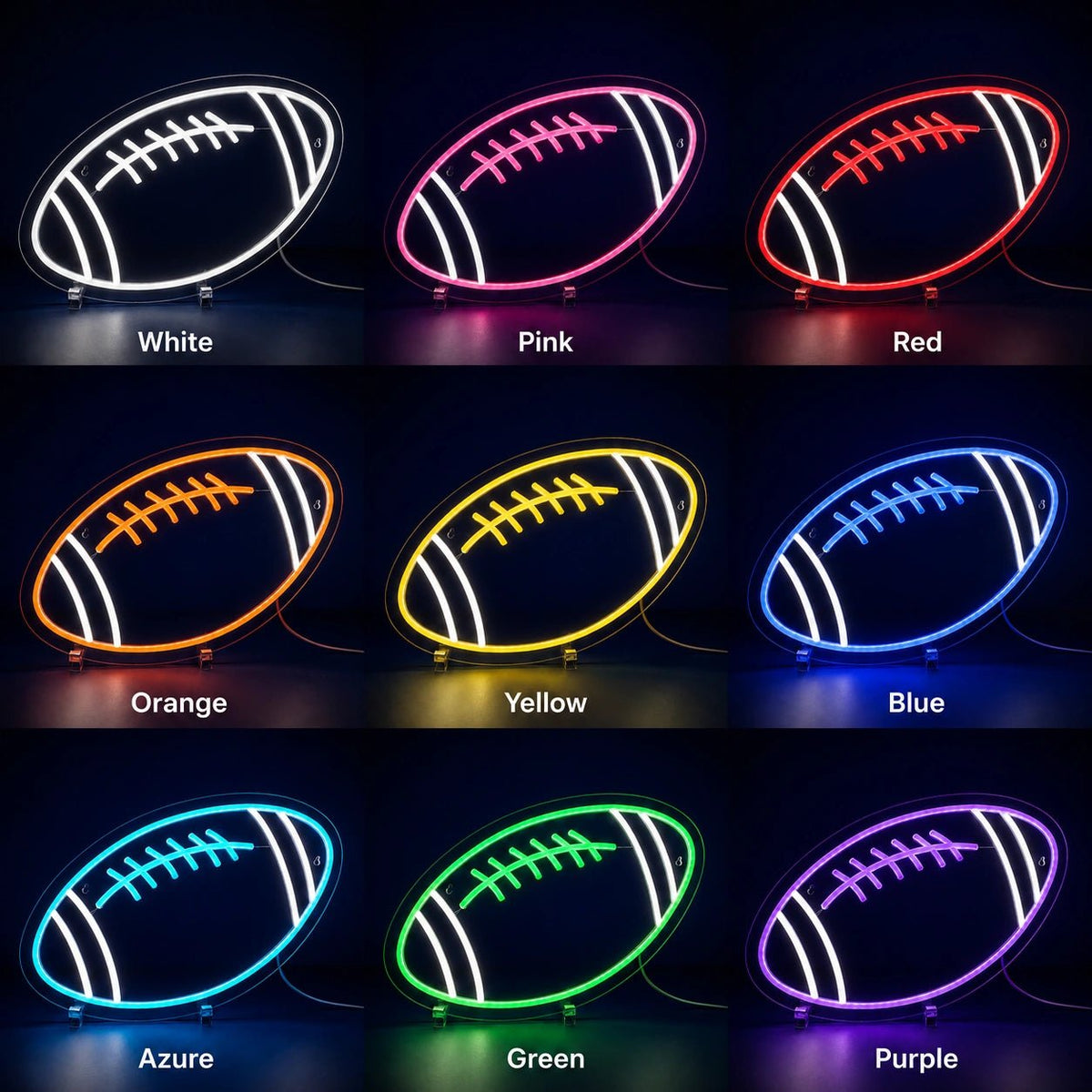 Football Laces Silhouette LED Neon Sign - Shineneon