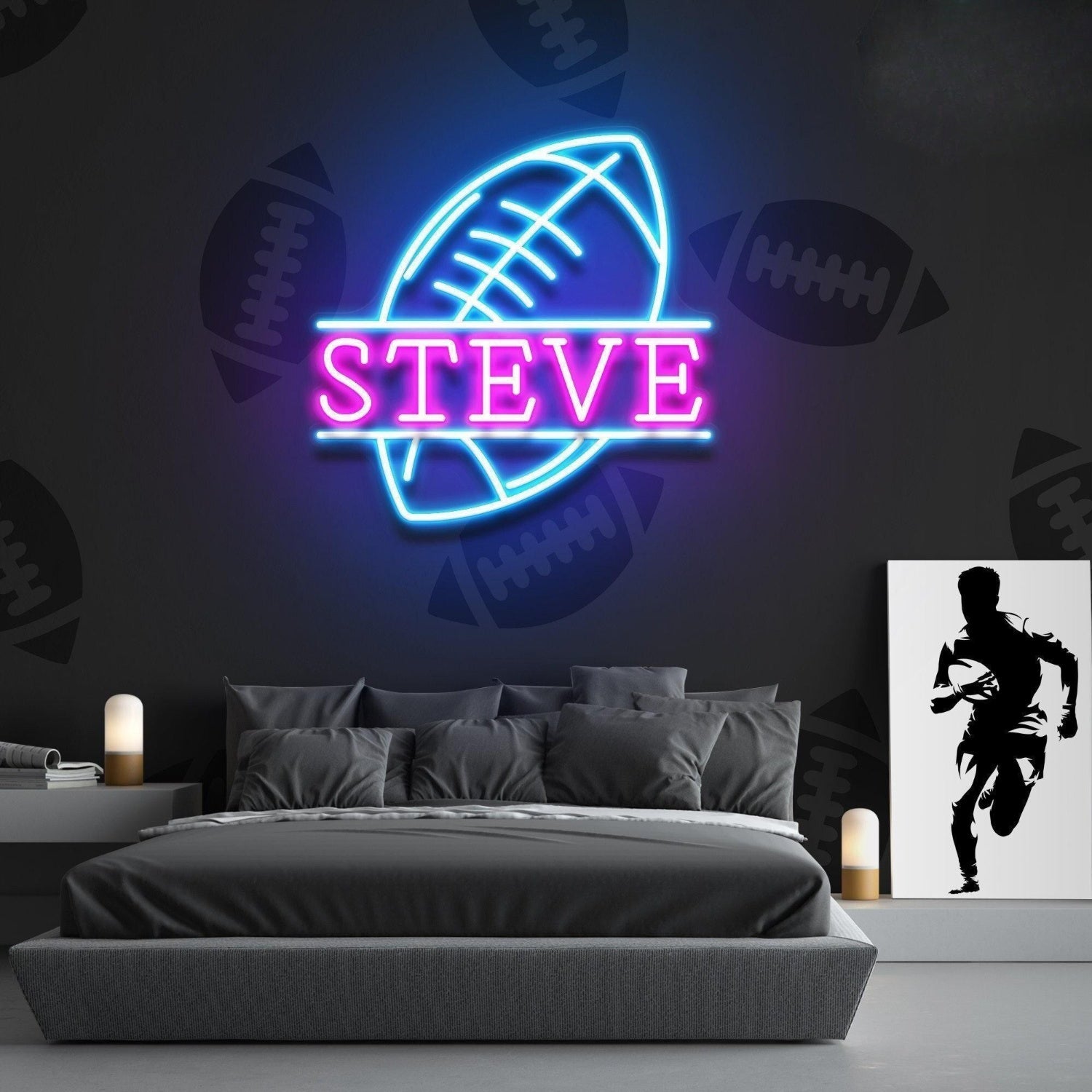 Football Led Neon Sign With Your Lovely Kids Name | Shineneon