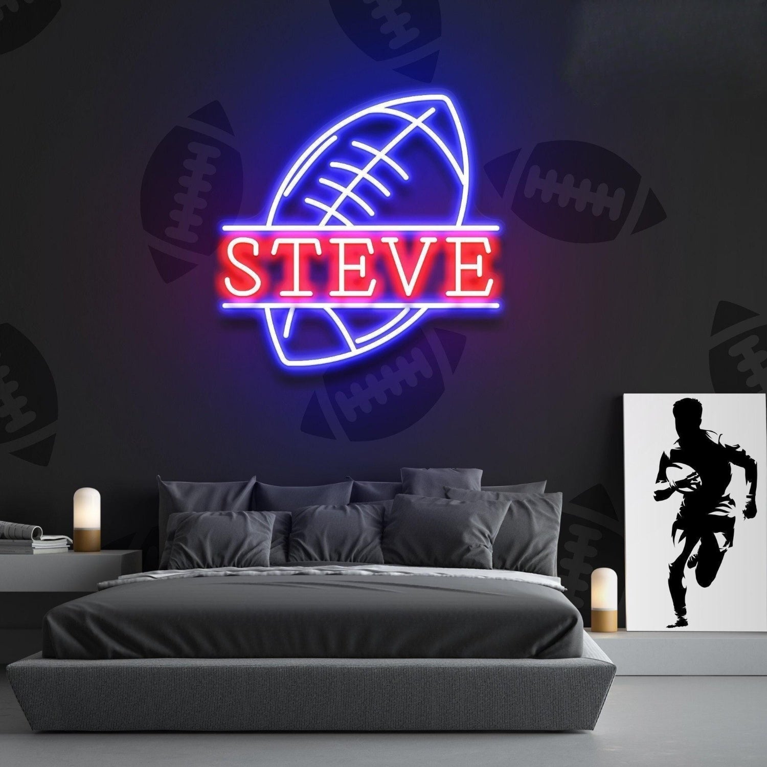 Football Led Neon Sign With Your Lovely Kids Name | Shineneon
