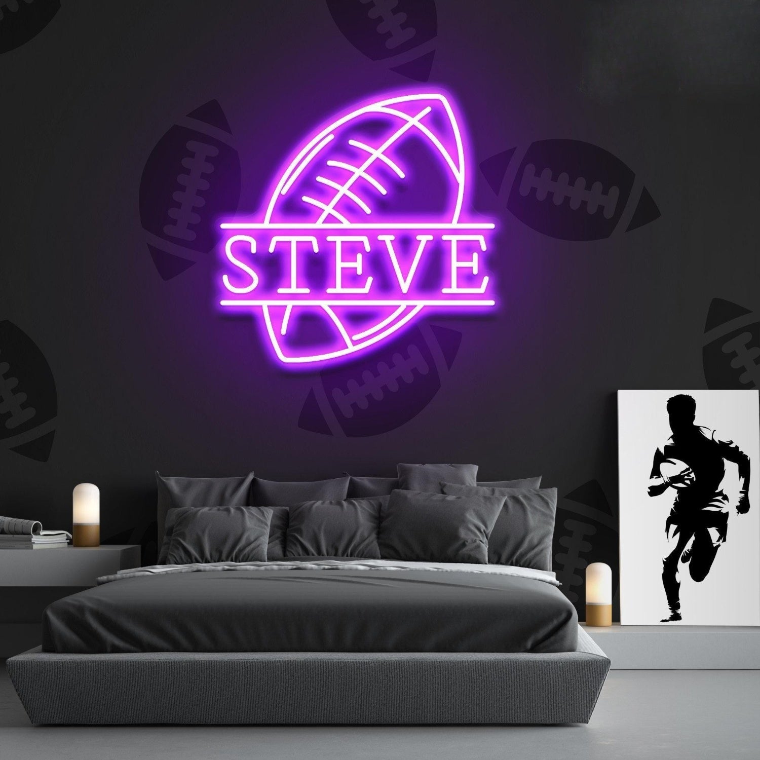 Football Led Neon Sign With Your Lovely Kids Name | Shineneon