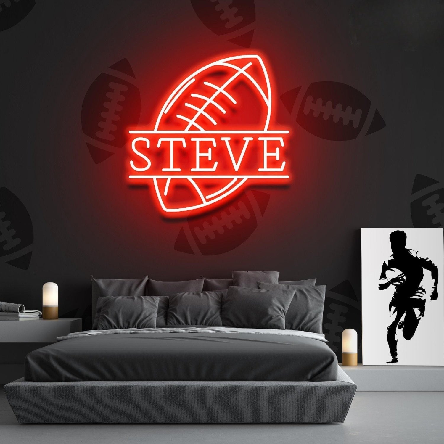 Football Led Neon Sign With Your Lovely Kids Name | Shineneon