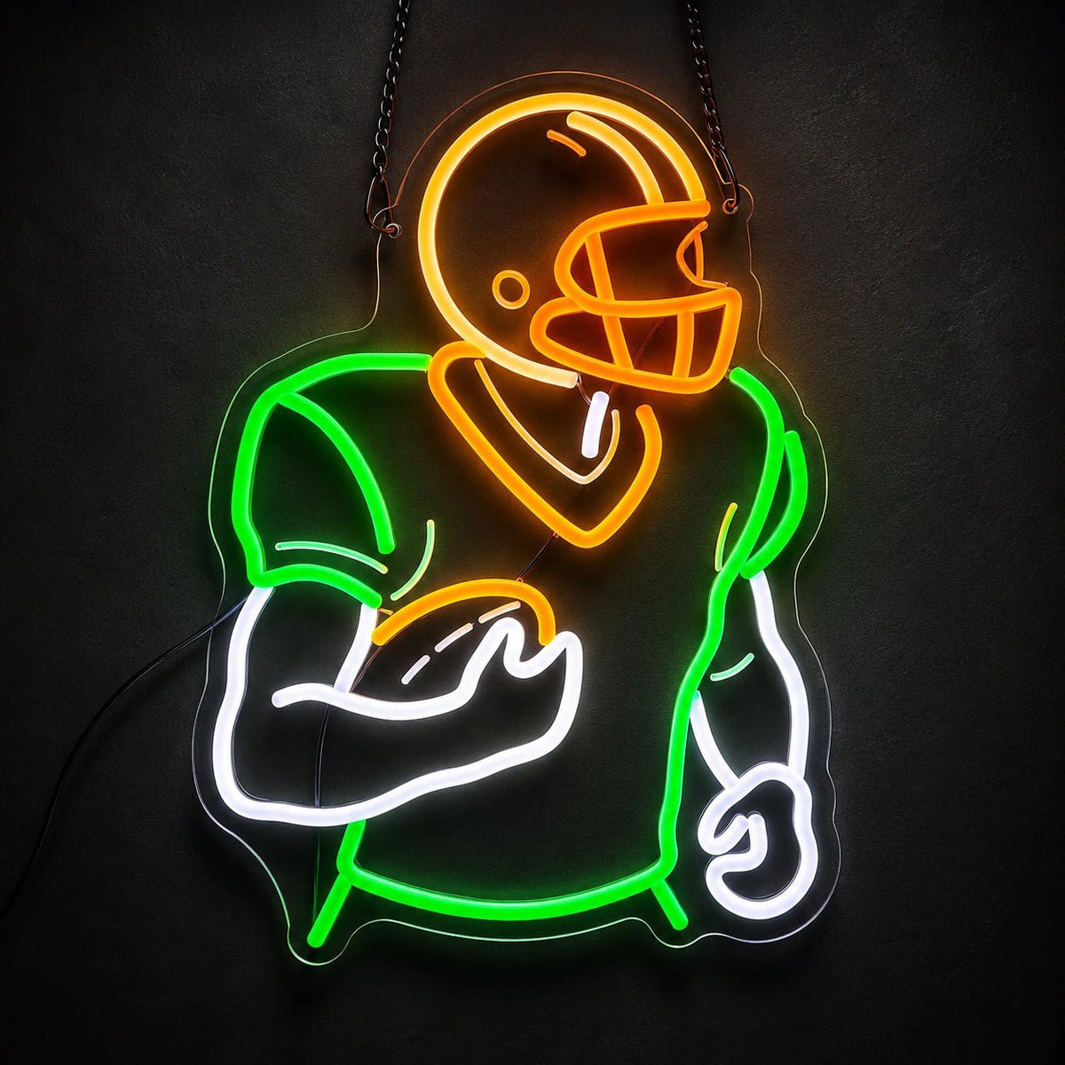 Football Player Holding Ball LED Neon Sign - Shineneon