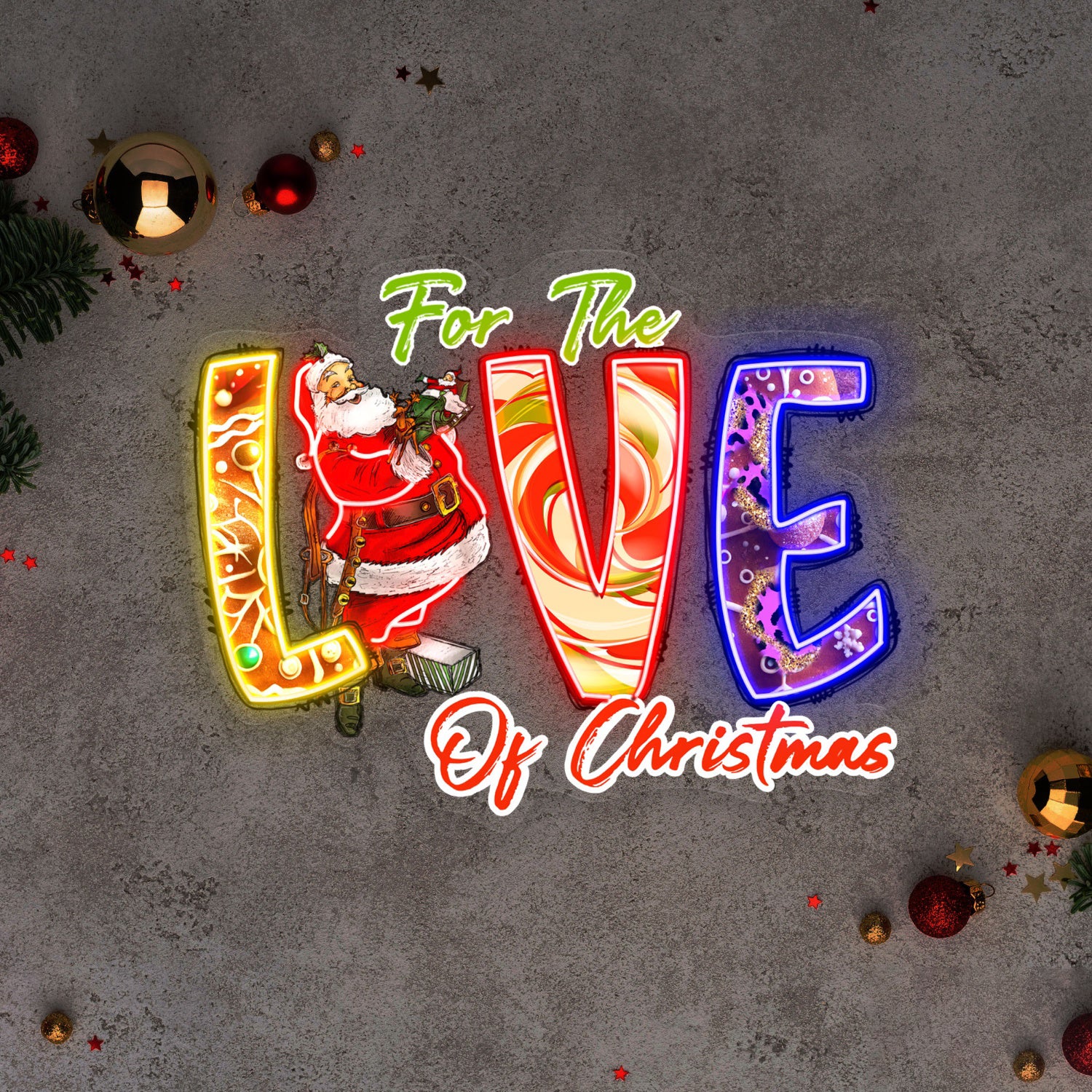 For The Love Of Christmas Acrylic Led Neon Sign | Shineneon