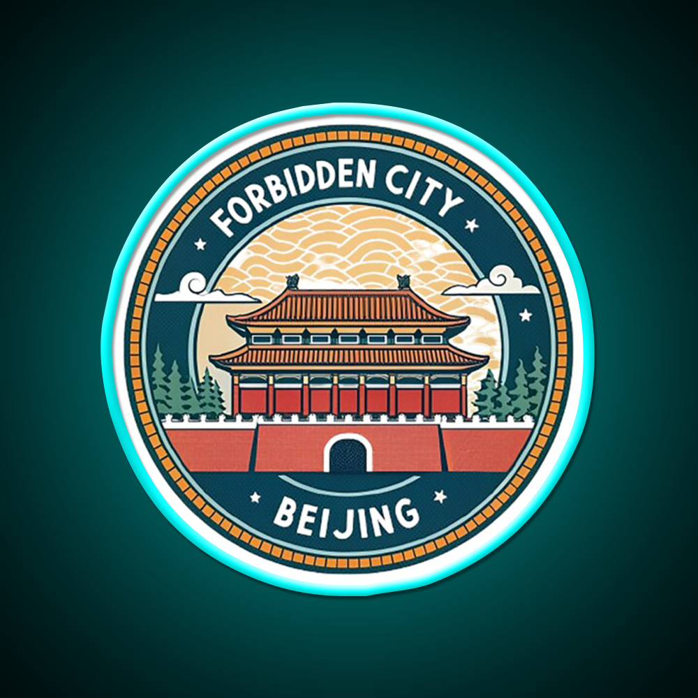 Forbidden City Beijing Asian Cultural Led Neon Sign Wall Art Rgb Color - Size and dimension reference
