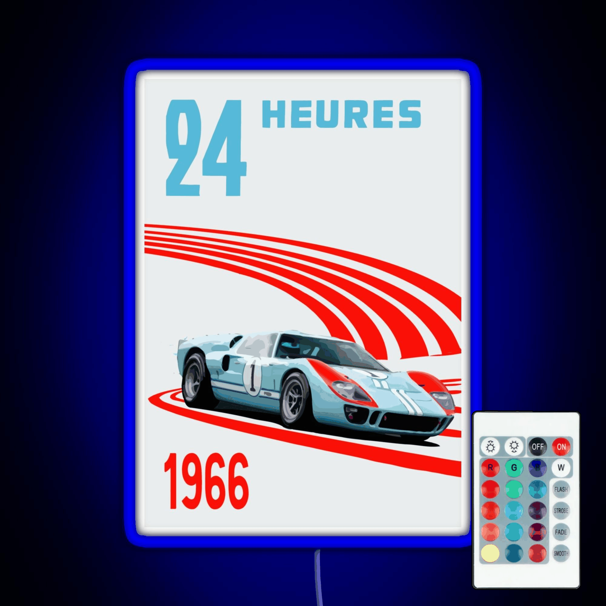 Ford Gt40 Mk2 Ken Miles 24 Hours 1966 Ford Rgb Neon Sign