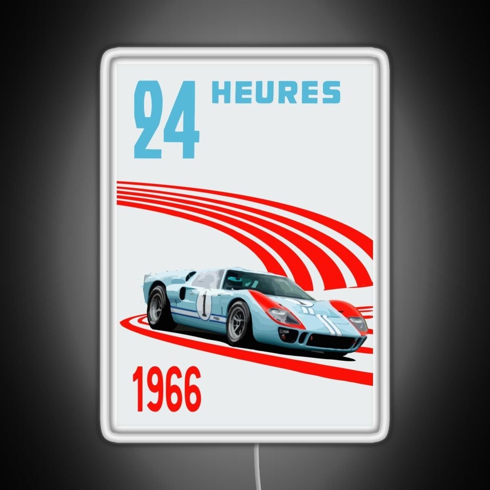 Ford Gt40 Mk2 Ken Miles 24 Hours 1966 Ford Rgb Neon Sign - Shineneon