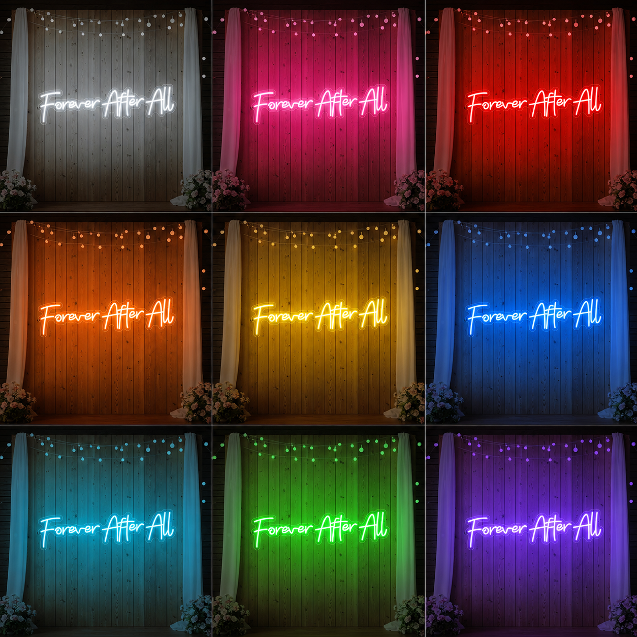 Forever After All Wall Decor LED Neon Sign - 05 Color Grid