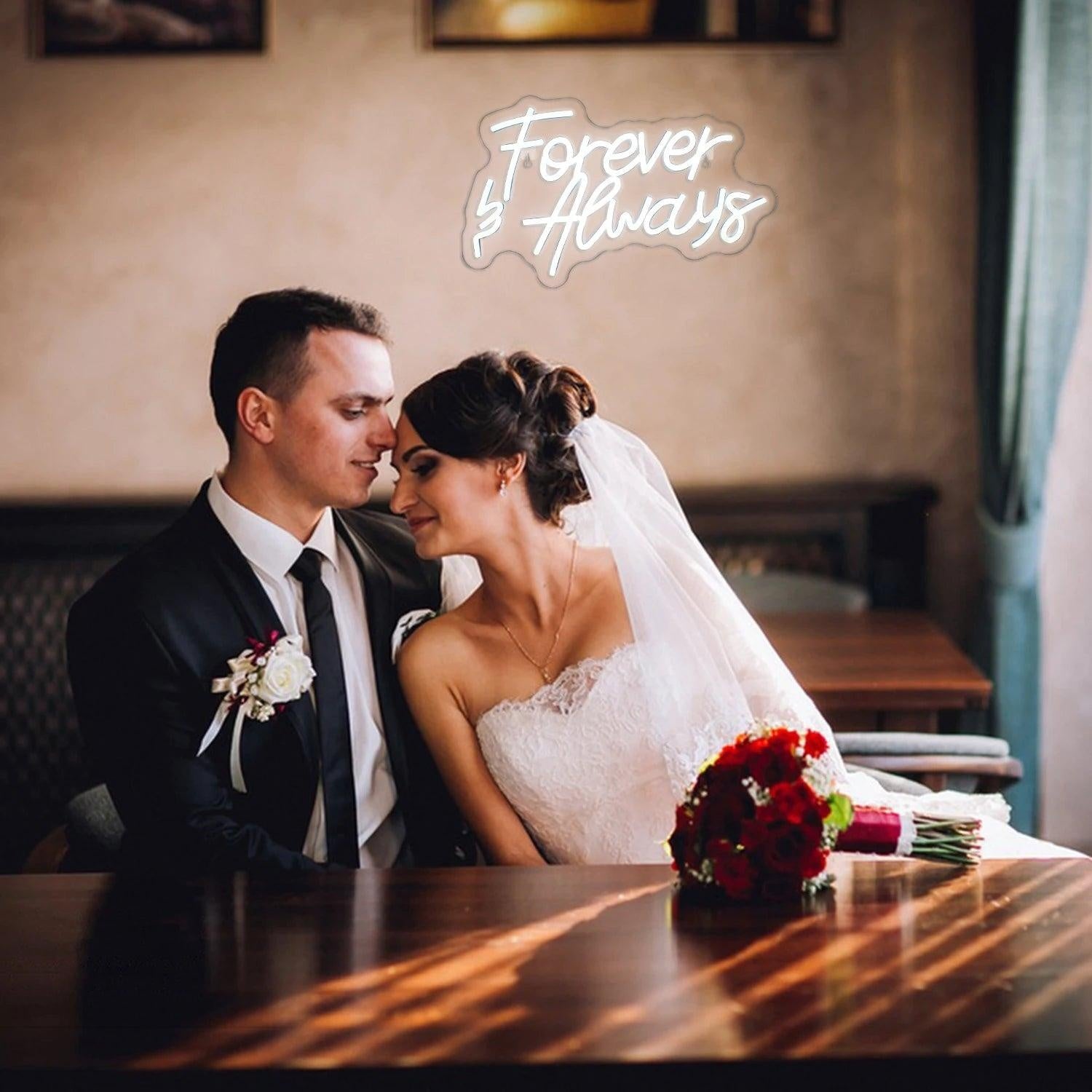 Forever And Always White Glow Led Neon Sign For Home Cafe Studio Decor | Shineneon