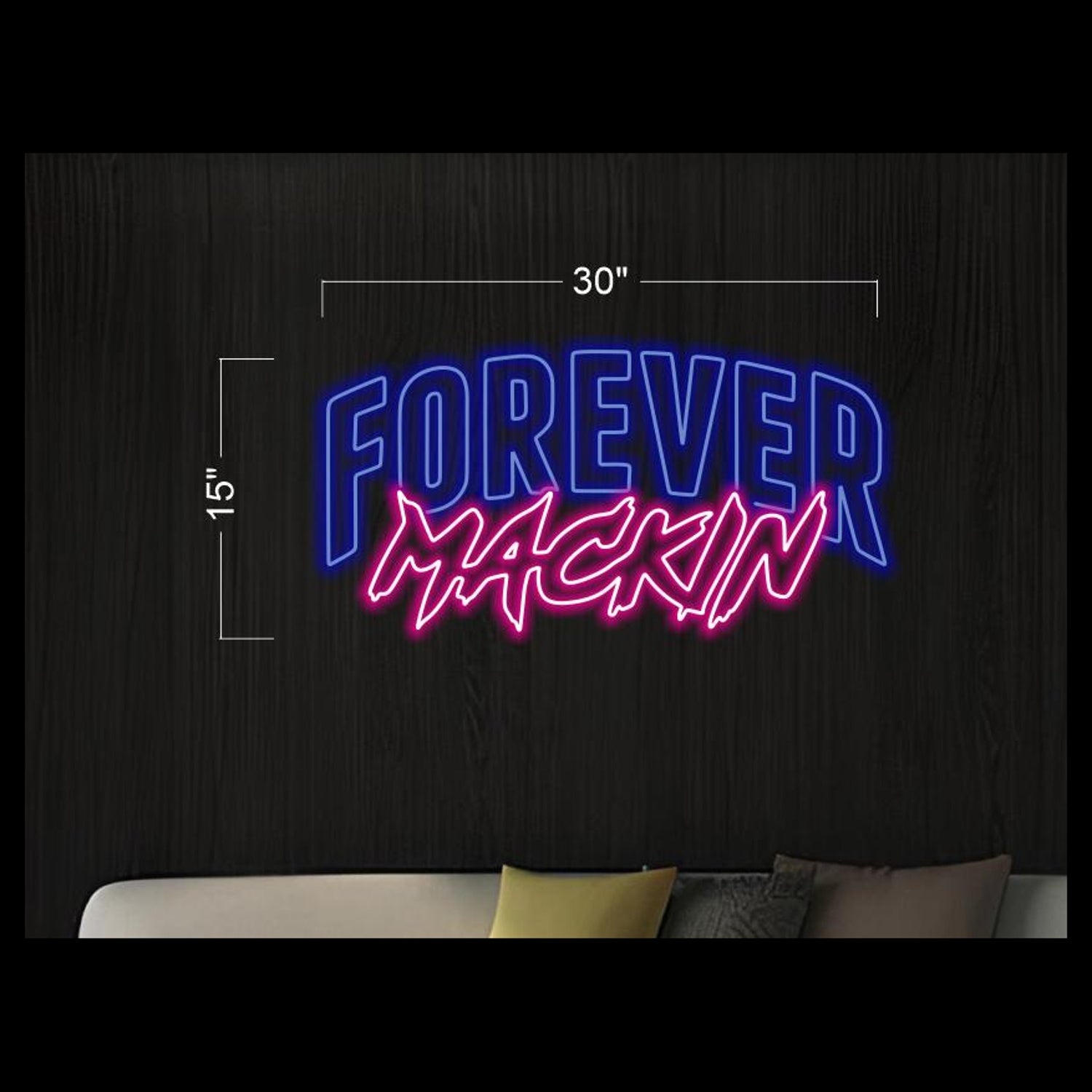 Forever Mackin Blue-Pink Led Neon Sign With Graffiti Font For Home Bar Decor | Shineneon