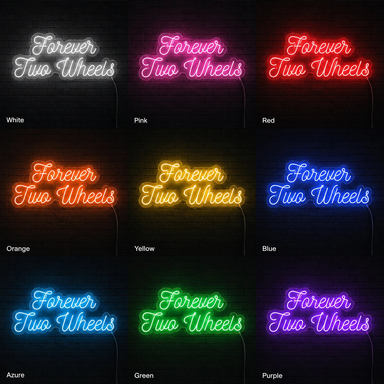 Forever Two Wheels Neon Sign LED Neon Sign color grid