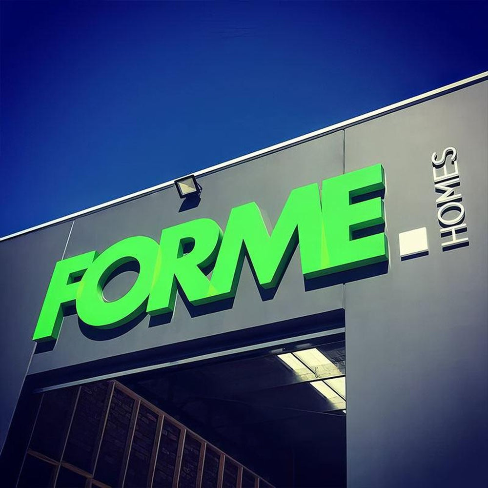 Forme Homes 3D Frontlit Letters Metal Led Sign