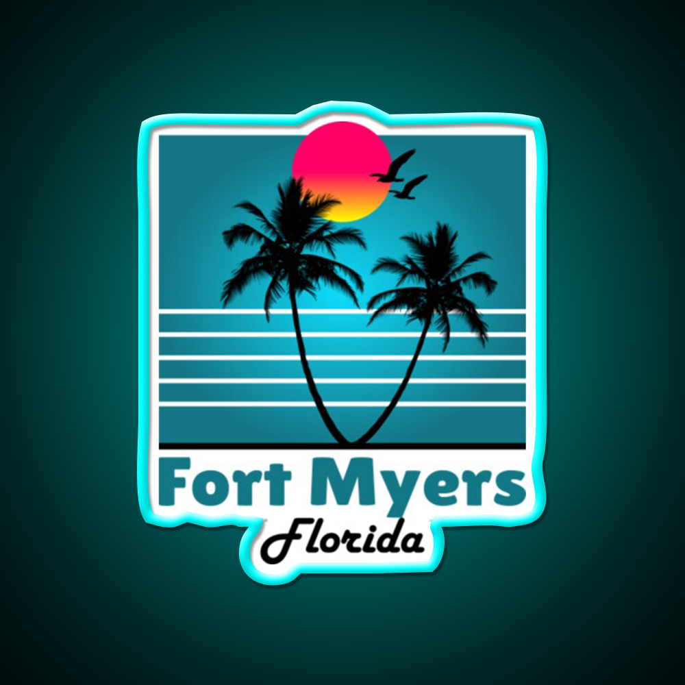 Fort Myers Florida Fl Fort Myers Florida Fl Whiskey Drink Bar Led Neon Sign Rgb Color