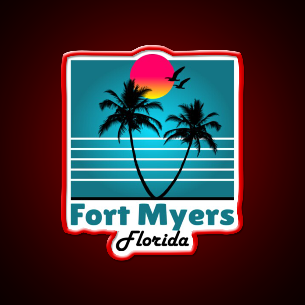 Fort Myers Florida Fl Fort Myers Florida Fl Whiskey Drink Bar Led Neon Sign Rgb Color