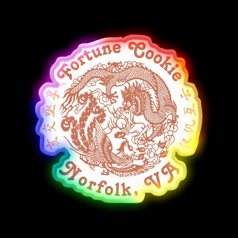 Fortune Cookie Norfolk Virginia Led Neon Sign Chinese Food Rgb Color