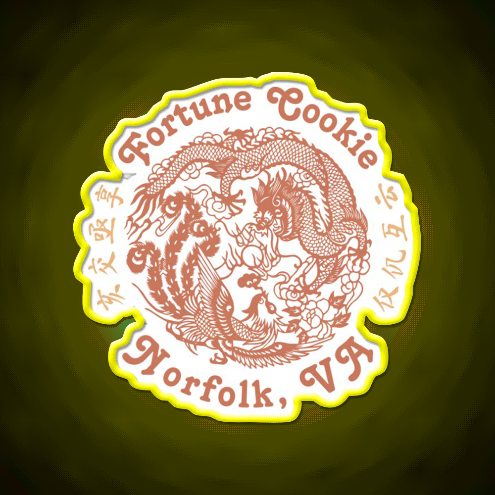 Fortune Cookie Norfolk Virginia Led Neon Sign Chinese Food Rgb Color