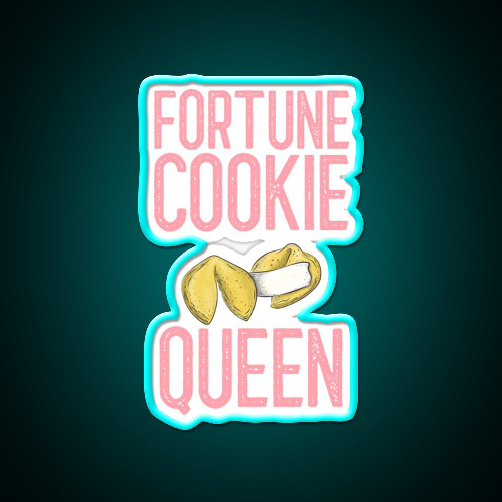 Fortune Cookie Queen Fortune Cookie Gift Led Neon Sign Chinese Food Rgb Color