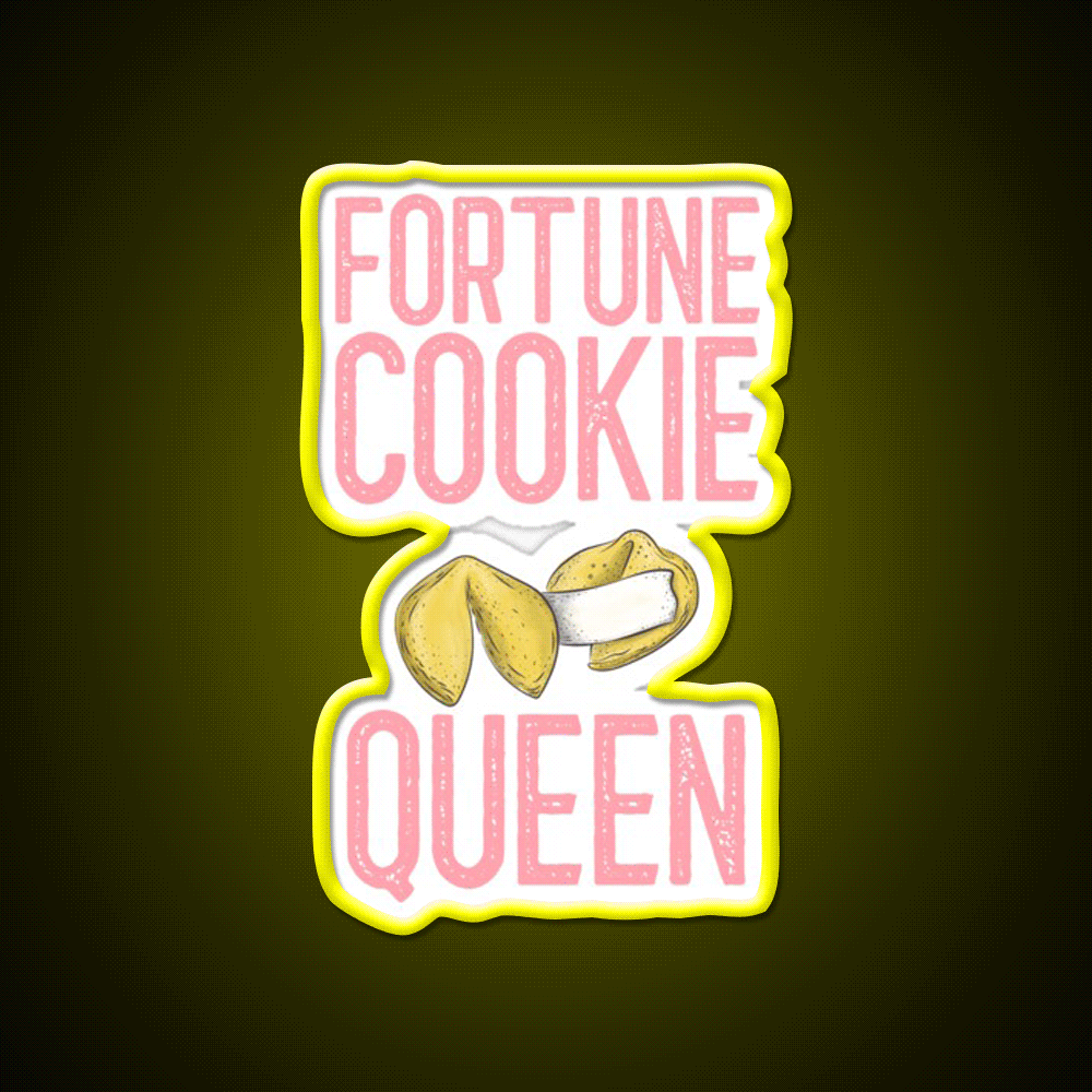 Fortune Cookie Queen Fortune Cookie Gift Led Neon Sign Chinese Food Rgb Color