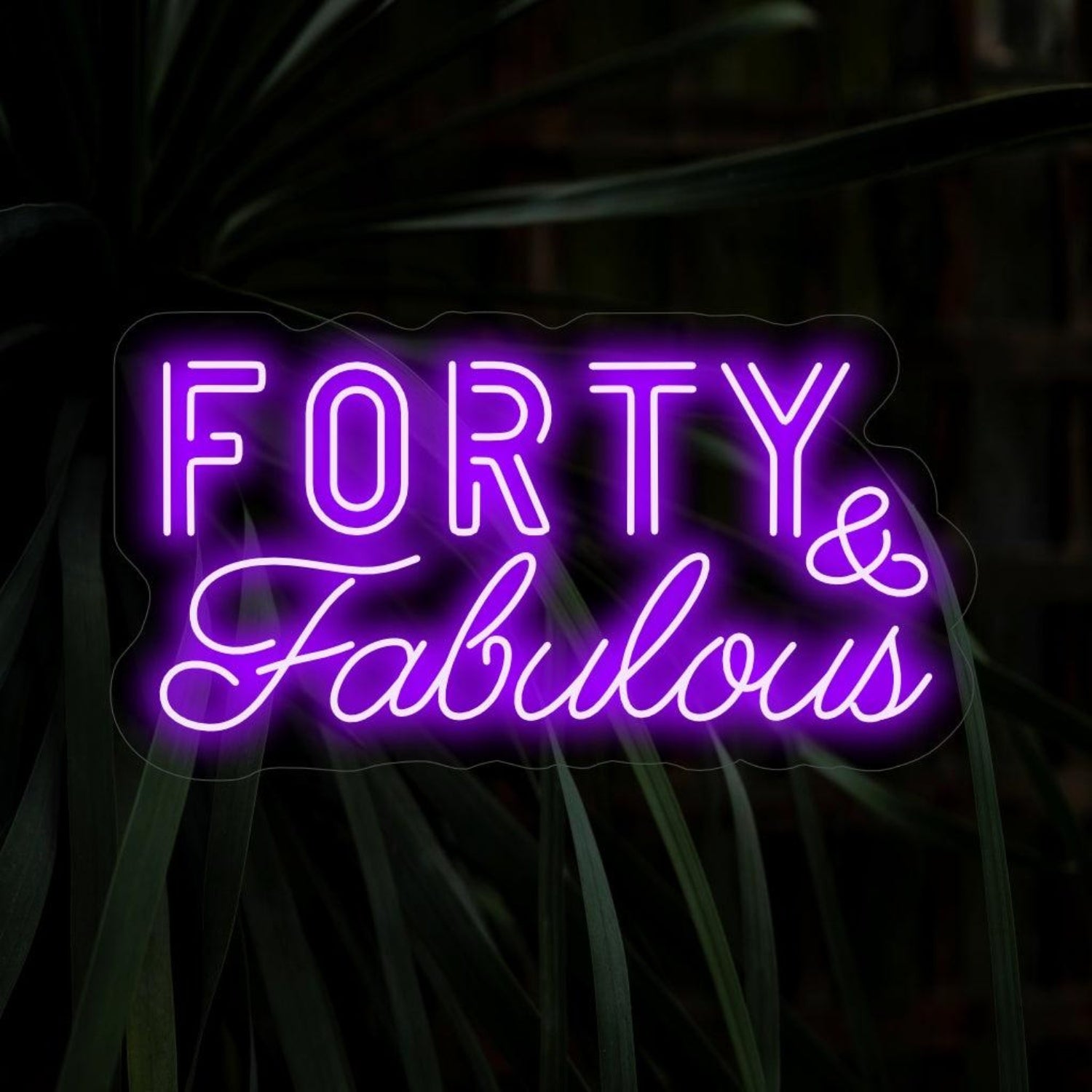 Forty Fabulous Purple Led Neon Sign For Celebration Party Decor | Shineneon