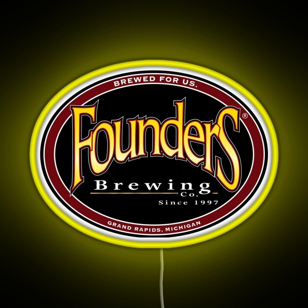 Founders Brewing Co Logo Rgb Led Neon Sign Pop Wall Art - Shineneon