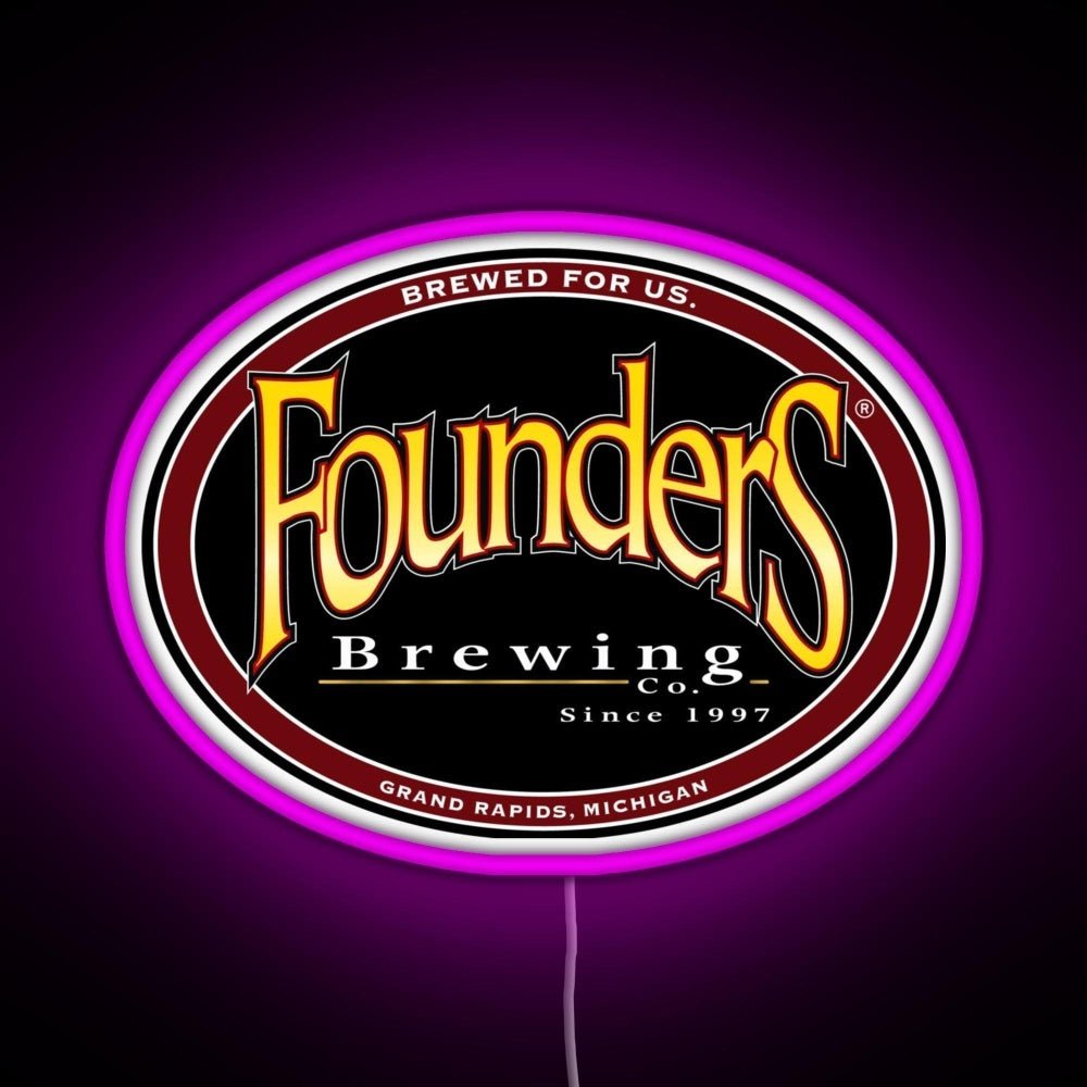 Founders Brewing Co Logo Rgb Led Neon Sign Pop Wall Art - Shineneon